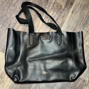 Coach Black Pebbled Leather Everyday Tote with Gold Logo
